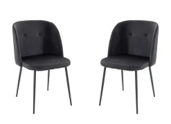 TP Sitzmöbel^Esszimmerstuhle Aus Samt Mit Metallfusen 2Er-Set Schwarz