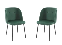 TP Sitzmöbel^Esszimmerstuhle Aus Samt Mit Metallfusen 2Er-Set Grun