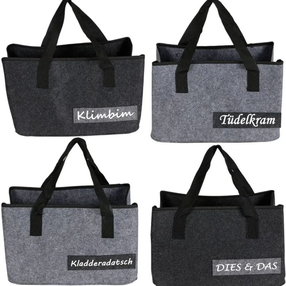 TP Körbe Und Taschen^Filztasche Mit Applikation 40X25,5X26,5Cm