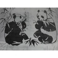 TP Textilien, Decken Und Kissen^Flanell-Kuscheldecke Mit Panda-Print 150X200Cm