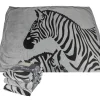 TP Textilien, Decken Und Kissen^Flanell-Kuscheldecke Mit Zebra-Print 150X200Cm