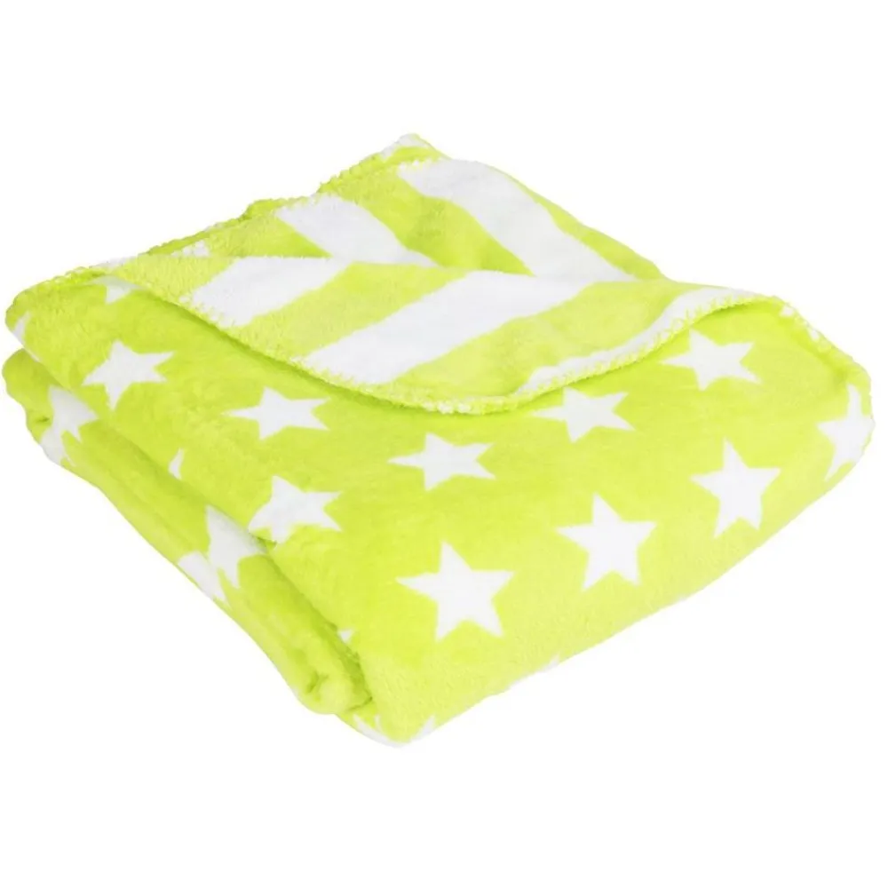 Home Collection Textilien, Decken Und Kissen^Flanell-Kuscheldecke Stars & Stripes 150X200Cm Neongelb