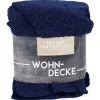 Home Collection Textilien, Decken Und Kissen^Flanell-Wohndecke 150X200Cm Marineblau