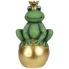 TP Gartenfiguren^Froschkonig Auf Goldener Kugel