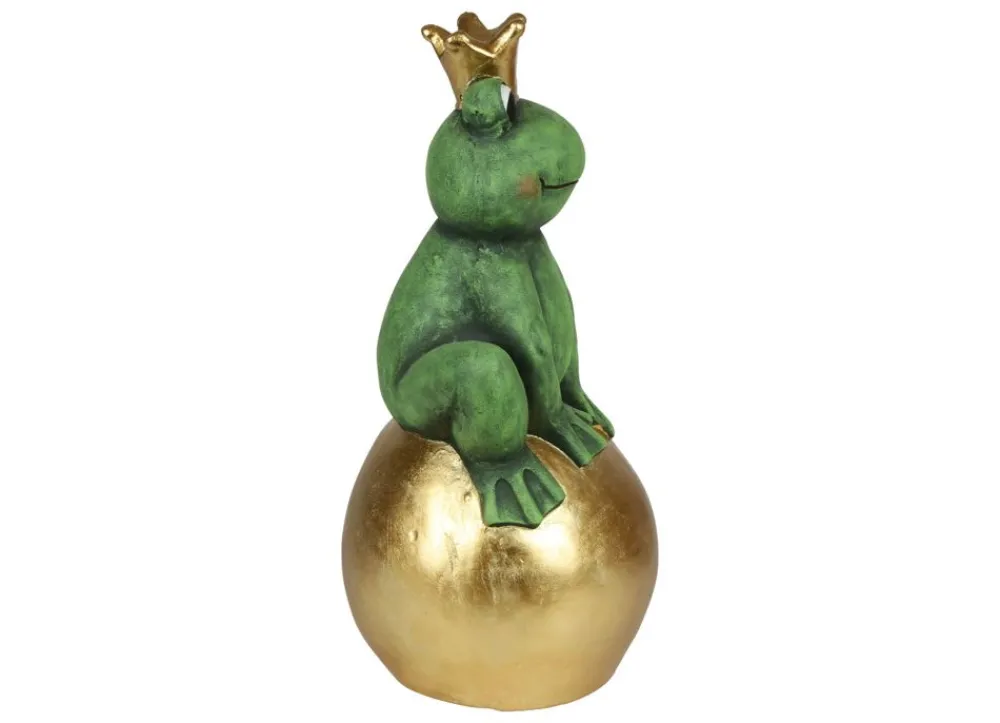 TP Gartenfiguren^Froschkonig Auf Goldener Kugel