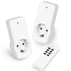 HeiTech Haushaltsgeräte^Funksteckdosen-Set Mit Fernbedienung 3-Teilig Weis