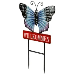 TP Gartenstecker^Gartenstecker Schmetterling Willkommen 60Cm