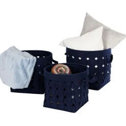 TP Körbe Und Taschen^Geflochtene FilzKörbe Dunkelblau 4-Teilig