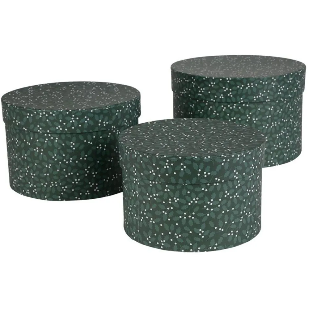 TP Dekokisten Und Truhen^Geschenkboxen-Set Rund Ilex 3-Teilig