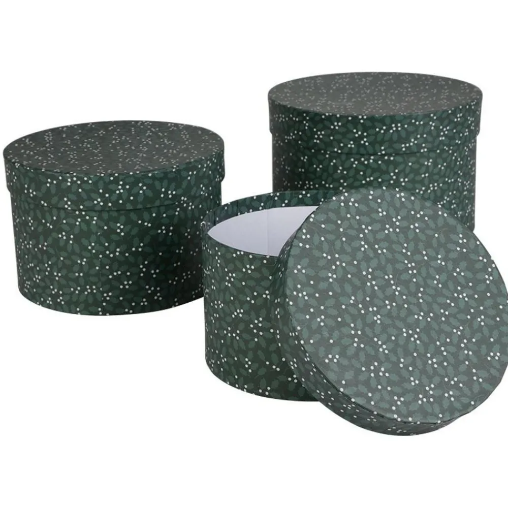 TP Dekokisten Und Truhen^Geschenkboxen-Set Rund Ilex 3-Teilig