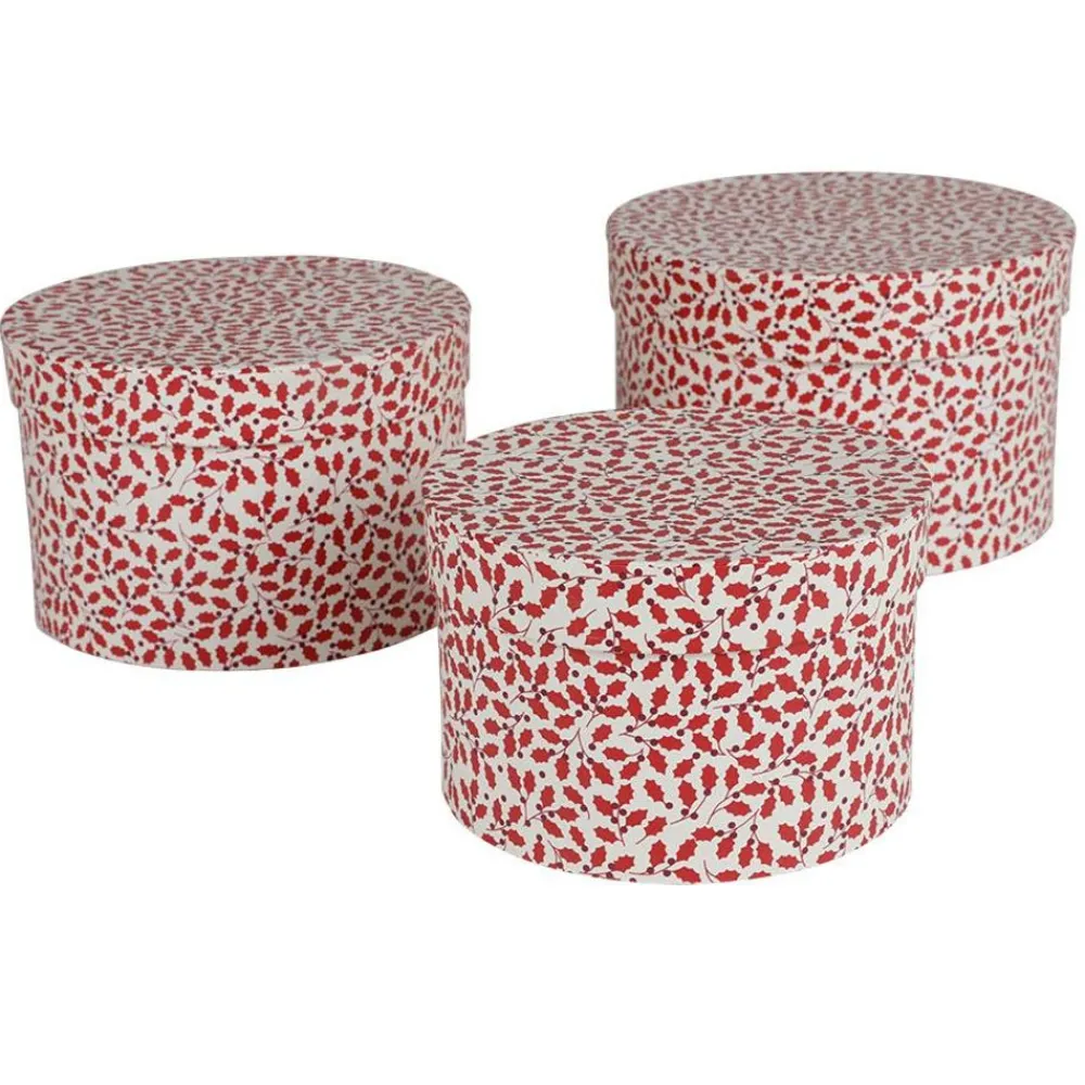 TP Dekokisten Und Truhen^Geschenkboxen-Set Rund Ilex 3-Teilig