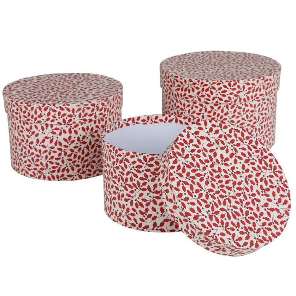 TP Dekokisten Und Truhen^Geschenkboxen-Set Rund Ilex 3-Teilig