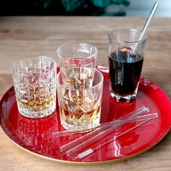 TP Geschirr Und Getränkebehälter^Glas-Trinkhalme 20Cm Mit Reinigungsburste 5-Teilig