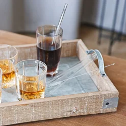 TP Geschirr Und Getränkebehälter^Glas-Trinkhalme 20Cm Mit Reinigungsburste 5-Teilig