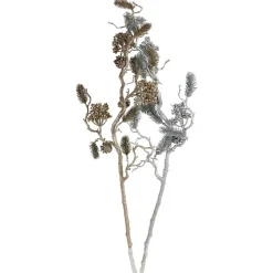 TP Kunstpflanzen Und Trockenblumen^Glitzerzweig Mit Tannenzapfen Und Beeren 100Cm