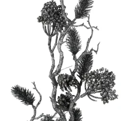 TP Kunstpflanzen Und Trockenblumen^Glitzerzweig Mit Tannenzapfen Und Beeren 100Cm