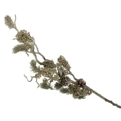 TP Kunstpflanzen Und Trockenblumen^Glitzerzweig Mit Tannenzapfen Und Beeren 100Cm