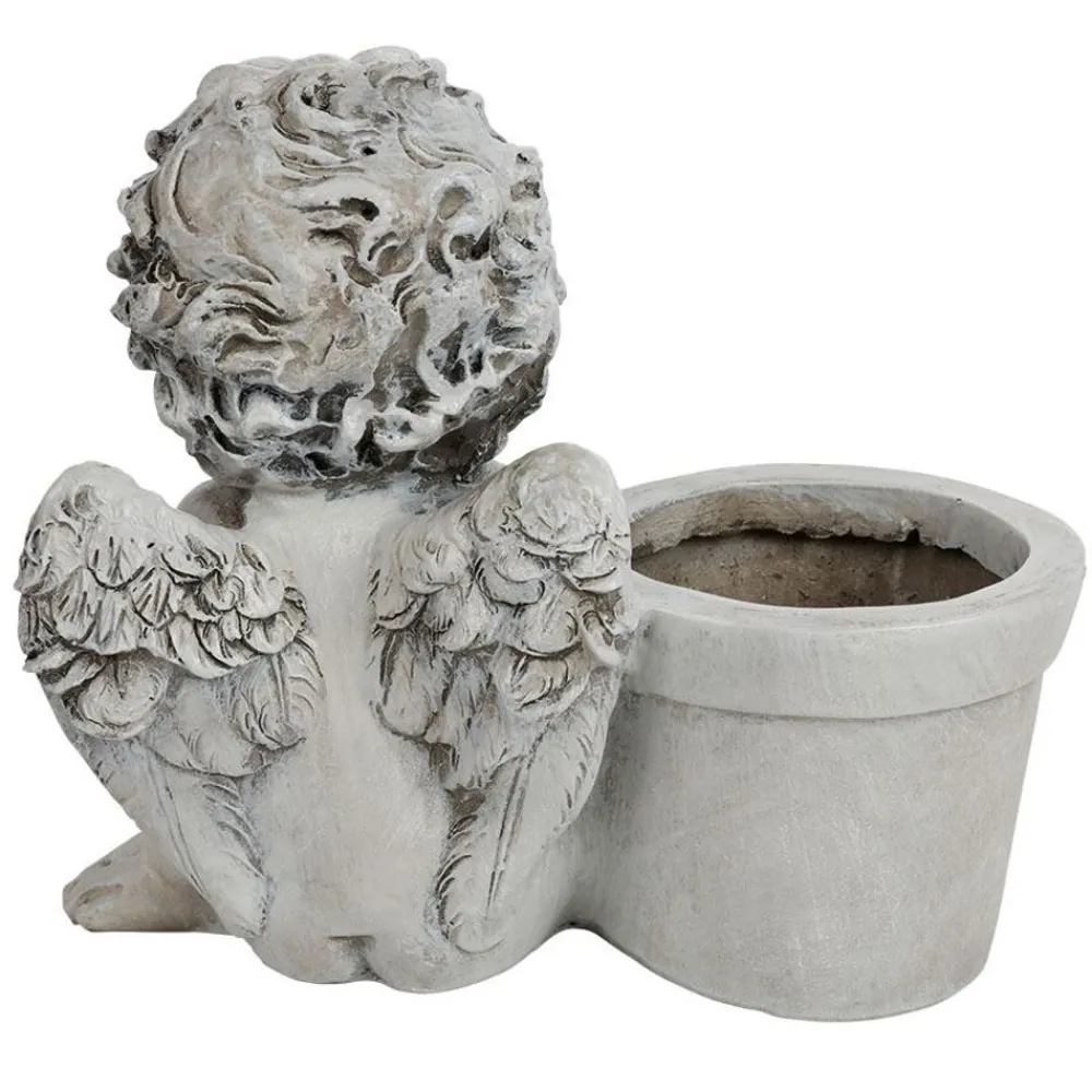 TP Gartenfiguren^Grab-Engel Mit Pflanztopf 20X18X12Cm