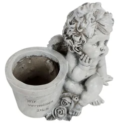 TP Gartenfiguren^Grab-Engel Mit Pflanztopf 20X18X12Cm