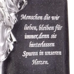 TP Gartenfiguren^Grab-Spruchstein Mit Sitzendem Engel