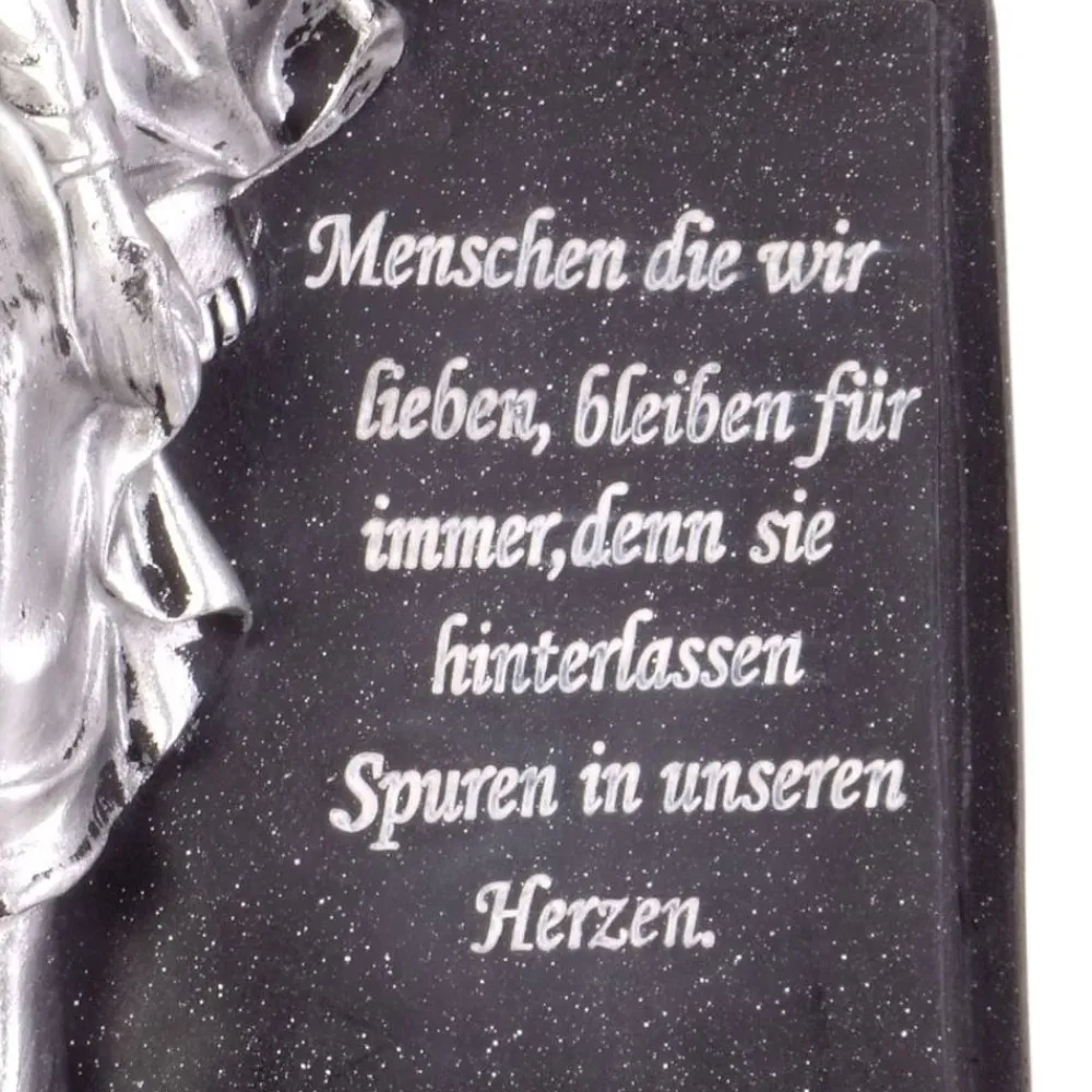 TP Gartenfiguren^Grab-Spruchstein Mit Sitzendem Engel