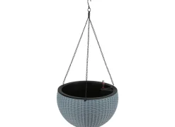 Grüner Jan Pflanzkübel^Gruner Jan Hangeampel Rattanoptik 34Cm Rauchblau