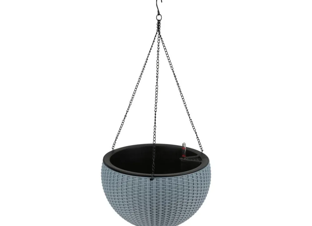 Grüner Jan Pflanzkübel^Gruner Jan Hangeampel Rattanoptik 34Cm Rauchblau