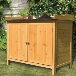 Grüner Jan Gartenschränke^Gruner Jan Holz-Pflanztisch Mit Stauraum 2In1 94X47X94Cm