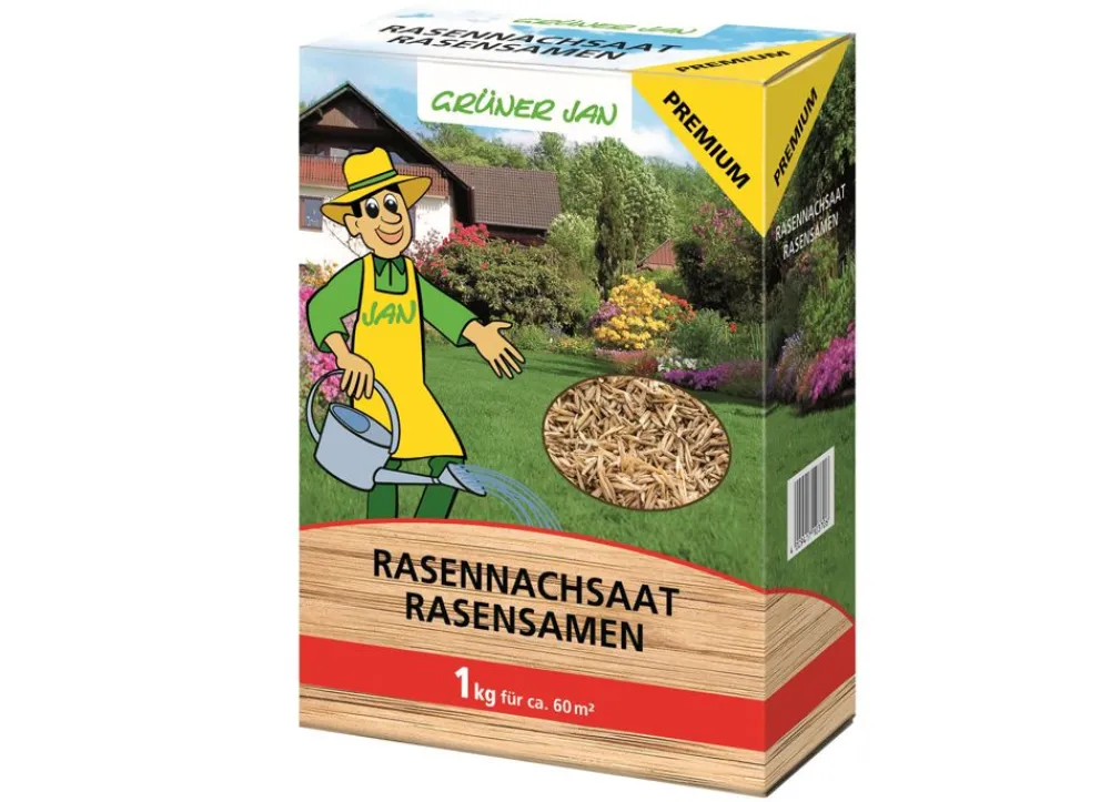 Grüner Jan Rasensamen^Gruner Jan Rasensamen Rasennachsaat Premium 1Kg