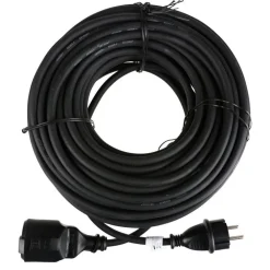 TAS Electronics Zubehör^Gummi-Verlangerungskabel Fur Den Ausenbereich 25 Meter Schwarz
