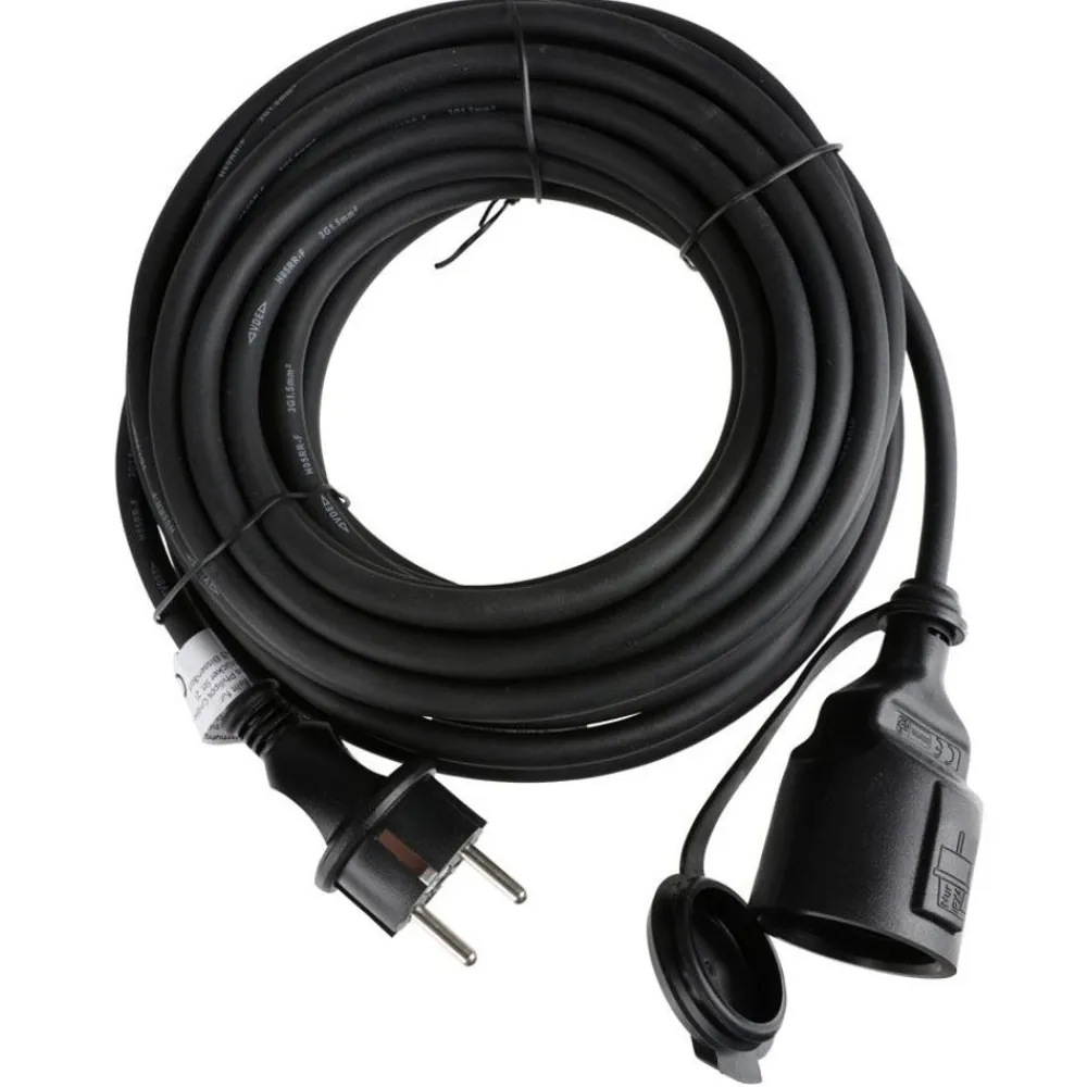 TAS Electronics Zubehör^Gummi-Verlangerungskabel Fur Den Ausenbereich 10 Meter Schwarz