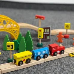 TP Spielzeug Für Drinnen^Holzeisenbahn-Spielset 60-Teilig