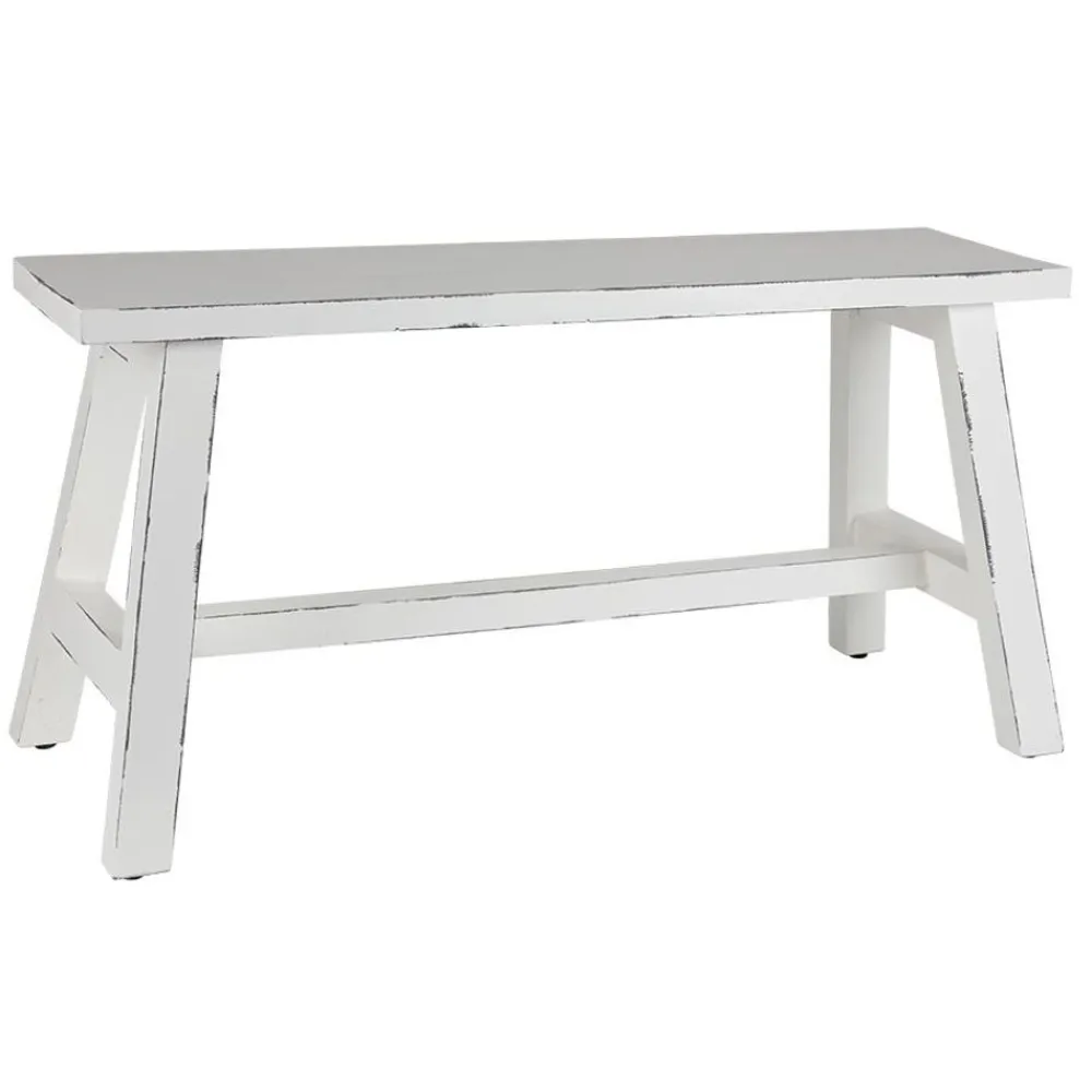 TP Sitzmöbel^Holz-Sitzbank Ranch Used-Look 90X34X46Cm Weis