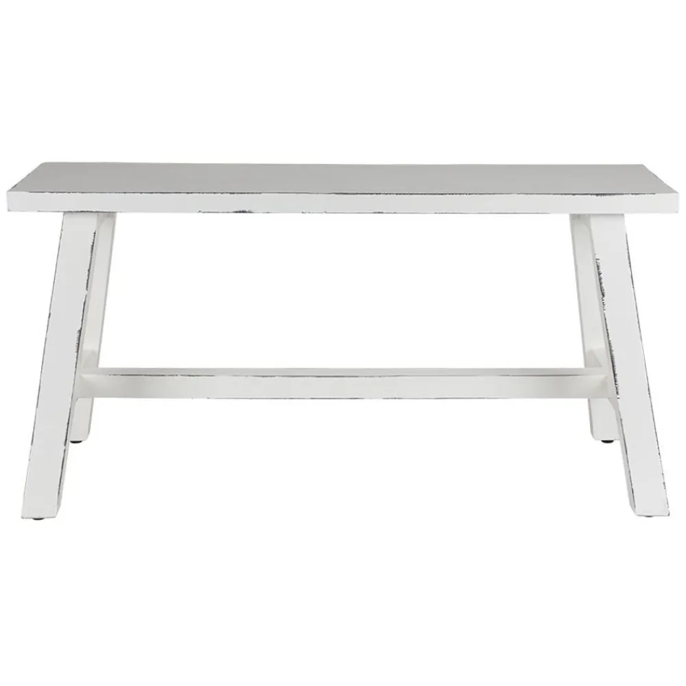 TP Sitzmöbel^Holz-Sitzbank Ranch Used-Look 90X34X46Cm Weis