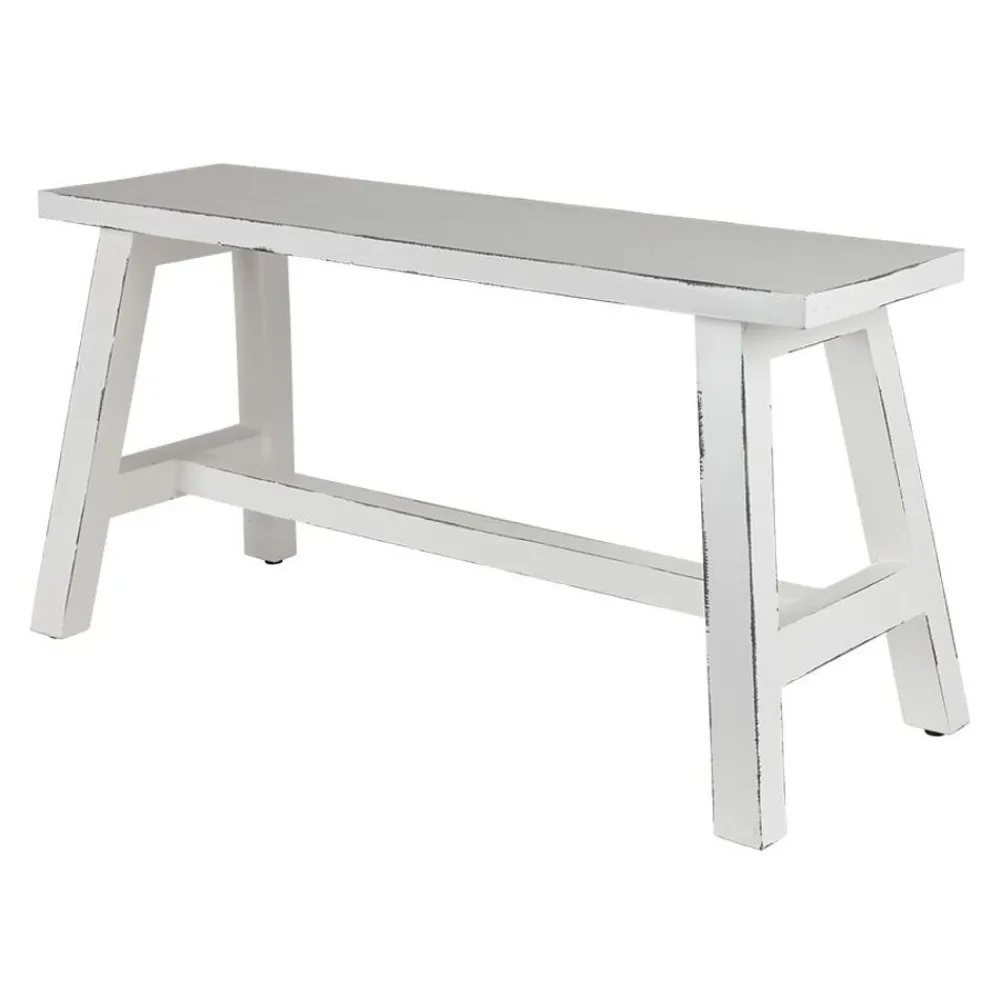 TP Sitzmöbel^Holz-Sitzbank Ranch Used-Look 90X34X46Cm Weis