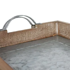 TP Bretter Und Tabletts^Holztablett-Set Mit Zinkplatte 2-Teilig