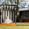 TP Strandkörbe^Hundestrandkorb Blau/Weis