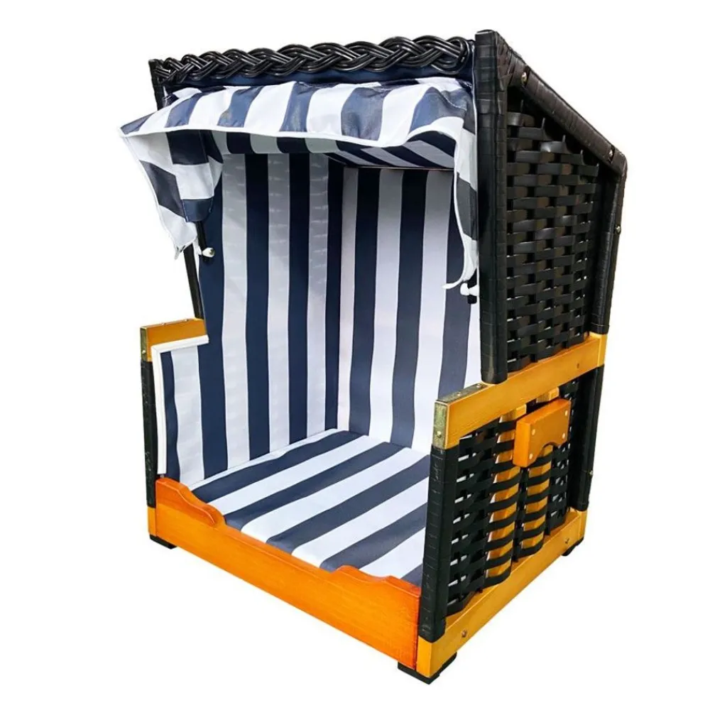 TP Strandkörbe^Hundestrandkorb Blau/Weis