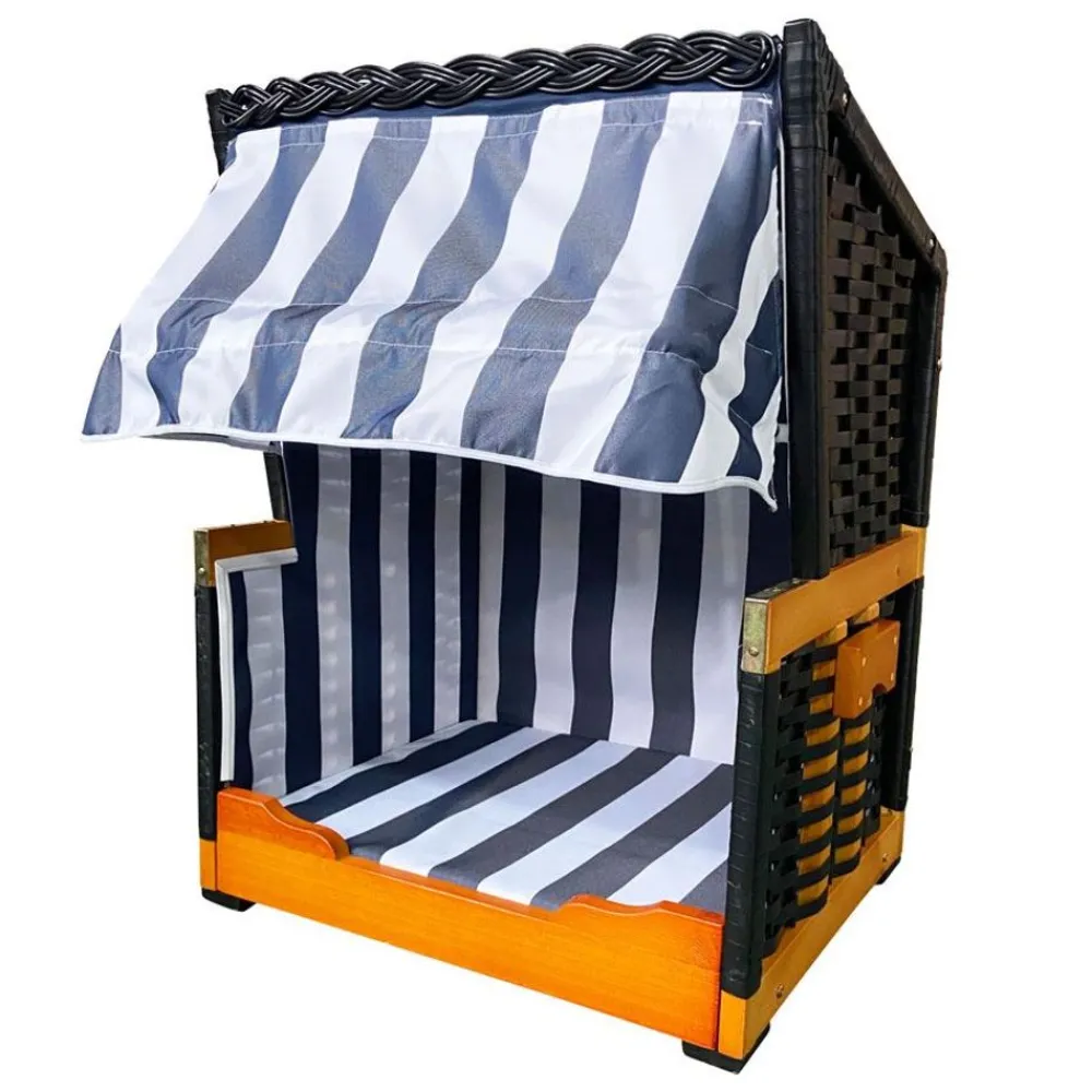 TP Strandkörbe^Hundestrandkorb Blau/Weis
