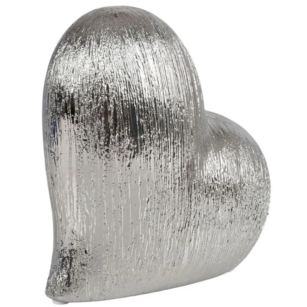 New Home Sonstige Innendeko^Keramik Deko-Herz 15X7X16Cm Silber