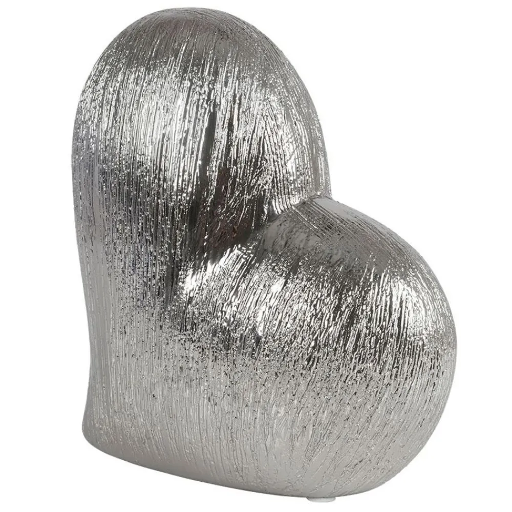 New Home Sonstige Innendeko^Keramik Deko-Herz 15X7X16Cm Silber