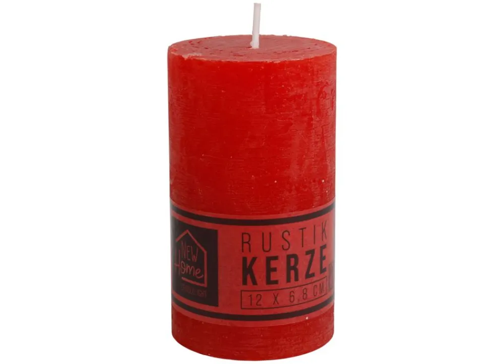 New Home Candlelight Stumpenkerzen^Kerze Rustikal 68X120Mm Rot