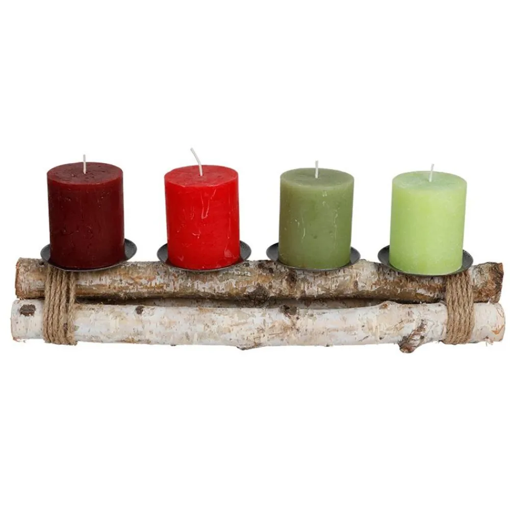Pseudohersteller Adventskränze^Kerzenhalter Birkenstamm 45X9X9Cm