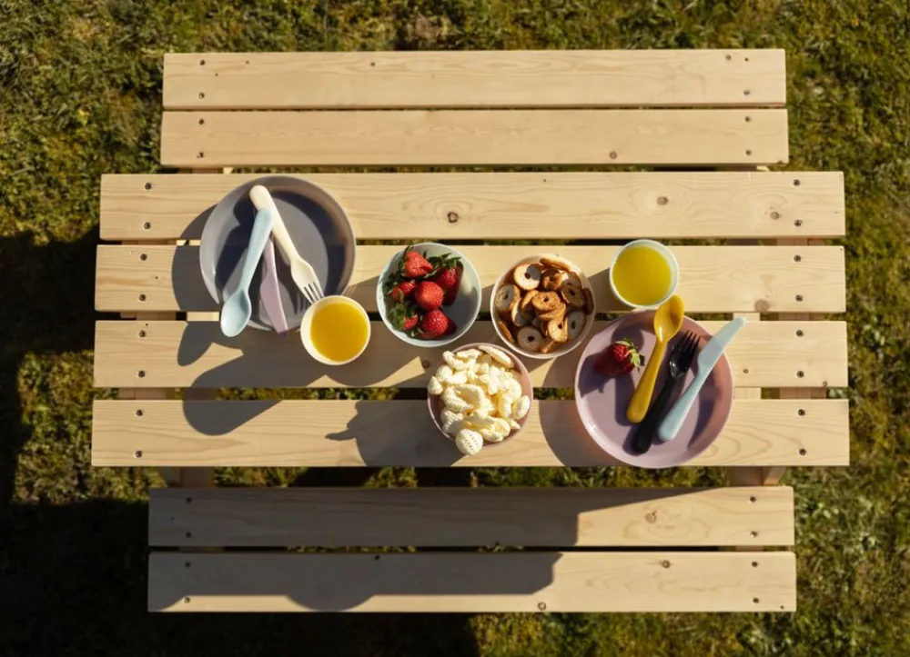 Sunny Moments Gartensitzgruppen^Kinder-Picknicktisch Aus Kiefernholz 90X50X79Cm