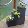Jelenia Plast Pflanzkübel^Kubus Treppentopf 59X27Cm Anthrazit