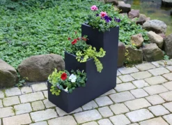 Jelenia Plast Pflanzkübel^Kubus Treppentopf 59X27Cm Anthrazit