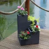 Jelenia Plast Pflanzkübel^Kubus Wendeltreppentopf 40X40Cm Anthrazit
