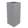 Jelenia Plast Pflanzkübel^Kubus Ziegel-Saulentopf 26X26X60Cm Grau
