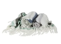 Home Collection Textilien, Decken Und Kissen^Kuscheldecke Mit Fransen 130X150Cm Graugrun