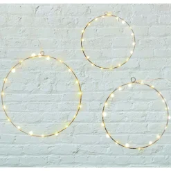 New Home Leuchtdeko^Led-Dekoringe Aus Metall 3Er-Set Warmweis